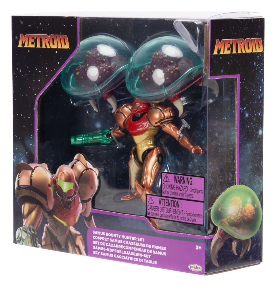 World of Nintendo Metroid Mini Figure 3-Pack Samus Bounty Hunter 6 cm - Jakks Pacific