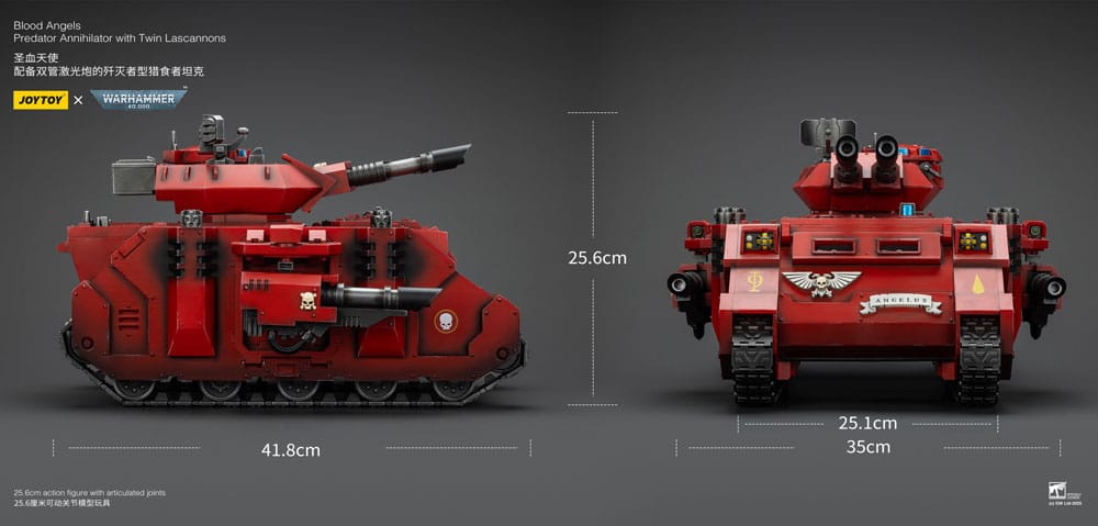 Warhammer 40k Action Figure 1/18 Blood Angels Predator Annihilator con Twin Lascannons 26 cm Joy Toy