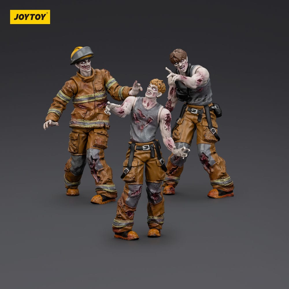 Zombie Dark Source Action Figure 3-Pack Pompieri 8 cm - Joy Toy