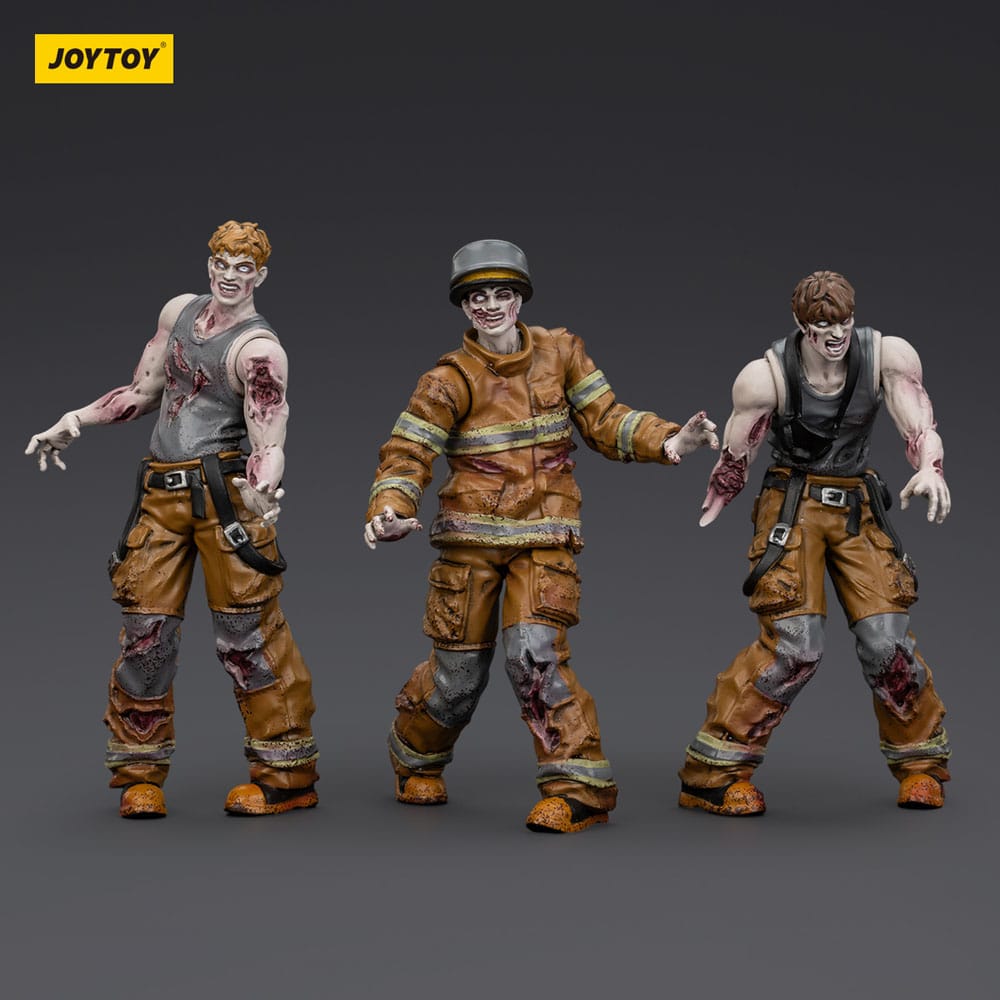Zombie Dark Source Action Figure 3-Pack Pompieri 8 cm - Joy Toy