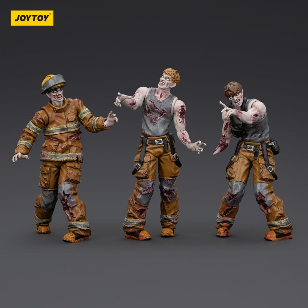 Zombie Dark Source Action Figure 3-Pack Pompieri 8 cm - Joy Toy