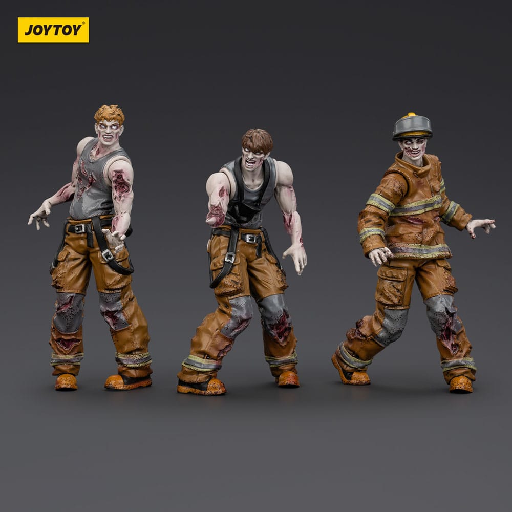 Zombie Dark Source Action Figure 3-Pack Pompieri 8 cm - Joy Toy