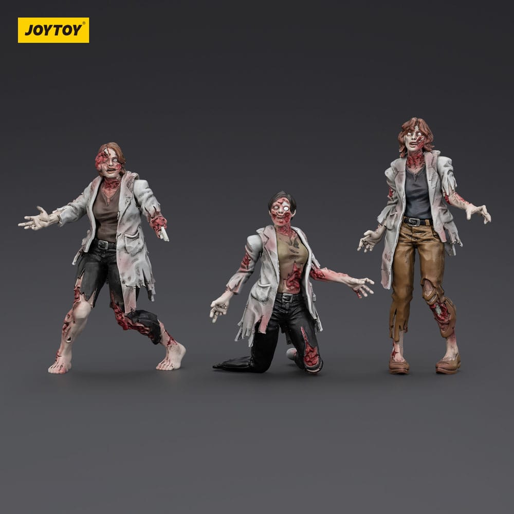 Zombie Dark Source Action Figure 3-Pack Scienziate Zombie 8 cm - Joy Toy
