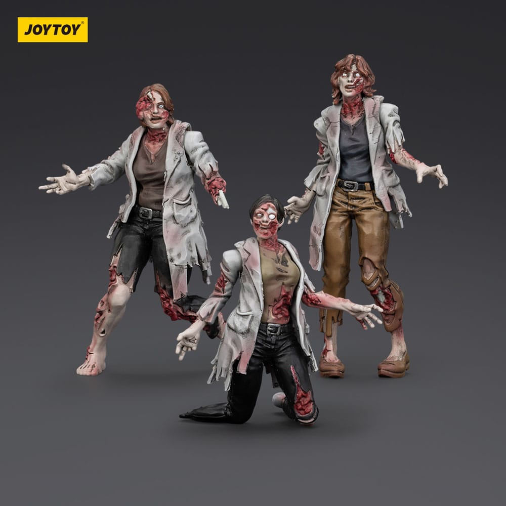 Zombie Dark Source Action Figure 3-Pack Scienziate Zombie 8 cm - Joy Toy
