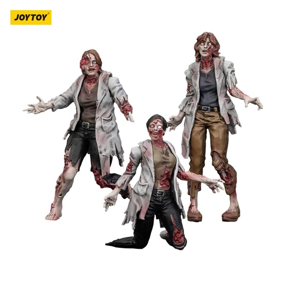 Zombie Dark Source Action Figure 3-Pack Scienziate Zombie 8 cm - Joy Toy