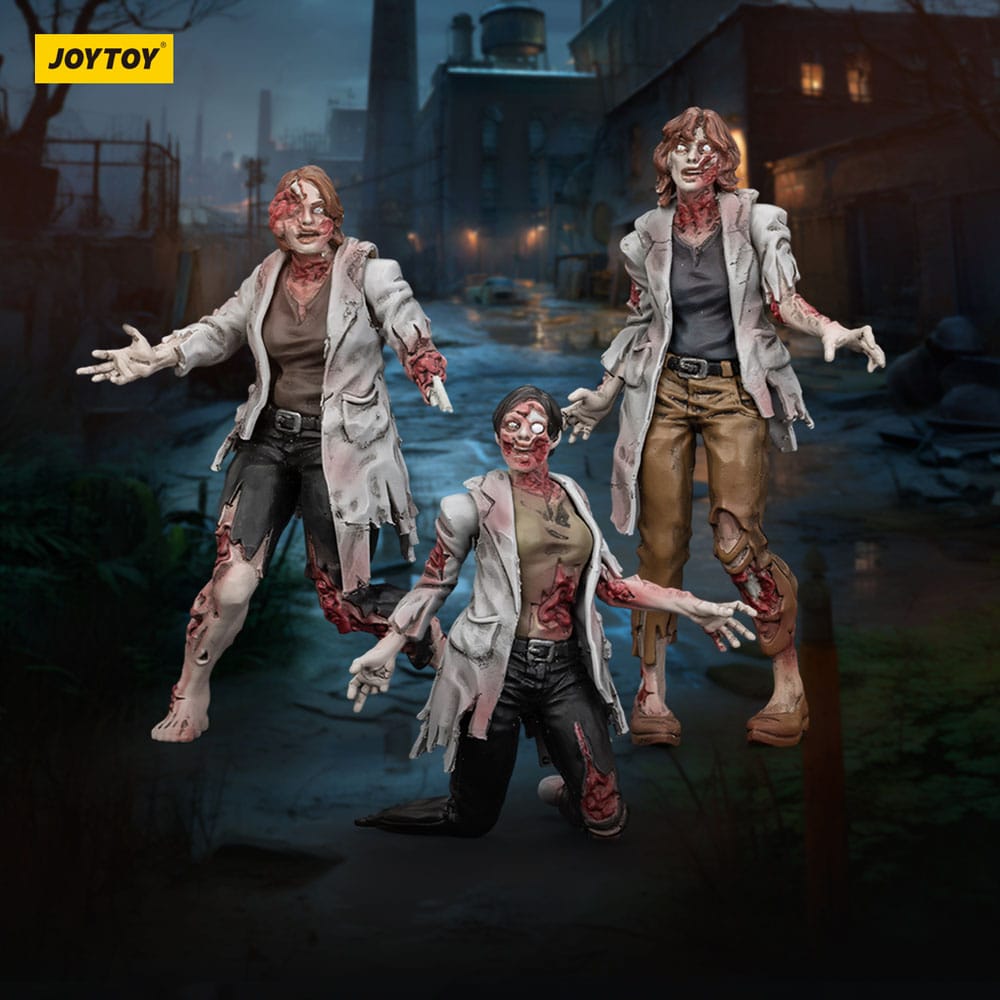Zombie Dark Source Action Figure 3-Pack Scienziate Zombie 8 cm - Joy Toy