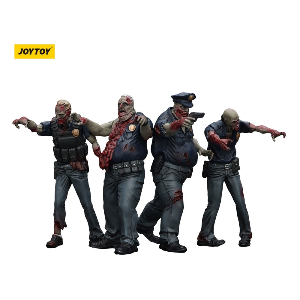 Zombie Dark Source Action Figures 4-Pack Police (Male) 8 cm - Joy Toy
