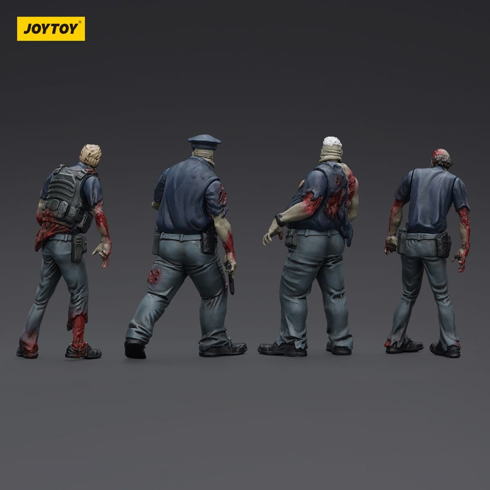 Zombie Dark Source Action Figures 4-Pack Police (Male) 8 cm - Joy Toy