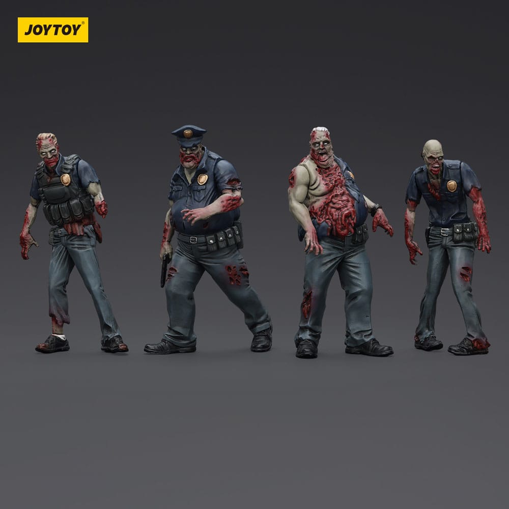 Zombie Dark Source Action Figures 4-Pack Police (Male) 8 cm - Joy Toy