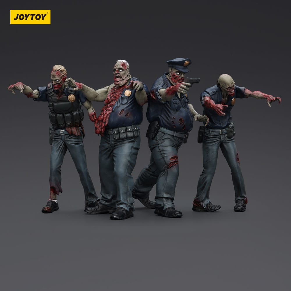Zombie Dark Source Action Figures 4-Pack Police (Male) 8 cm - Joy Toy