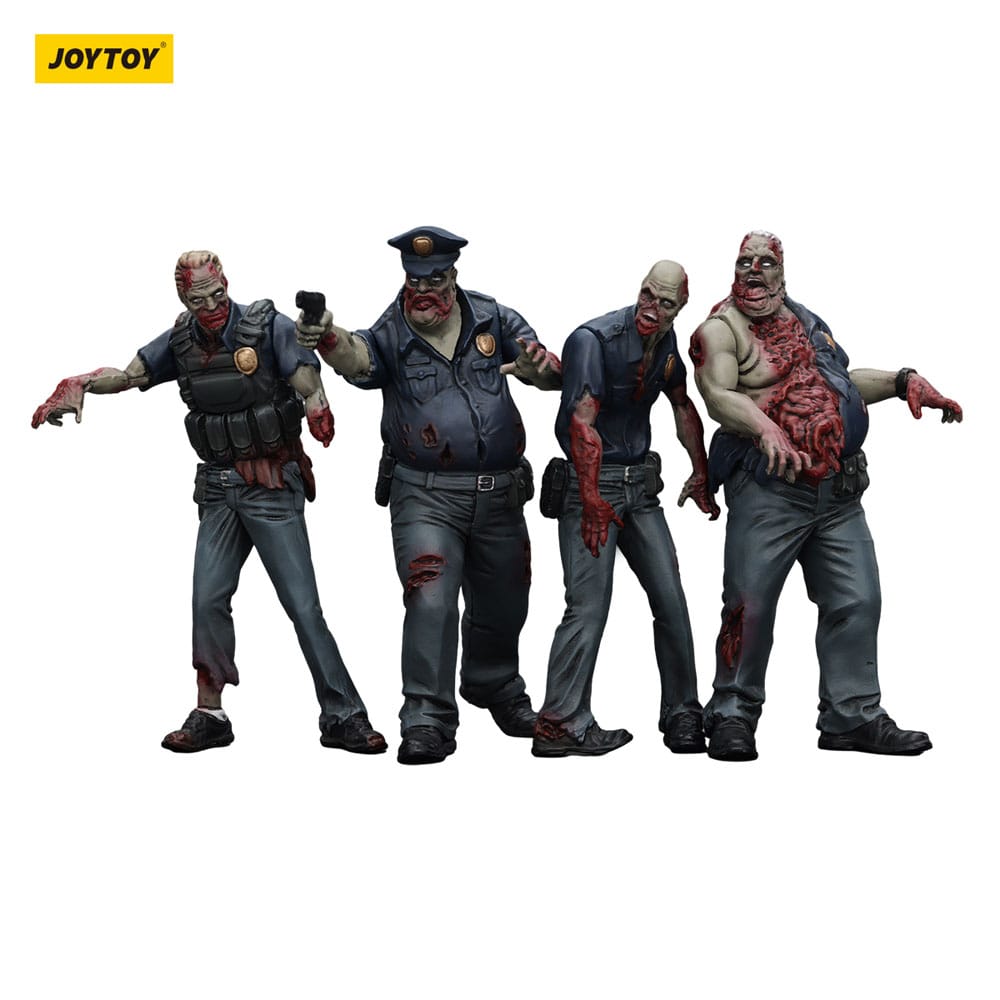 Zombie Dark Source Action Figures 4-Pack Police (Male) 8 cm - Joy Toy