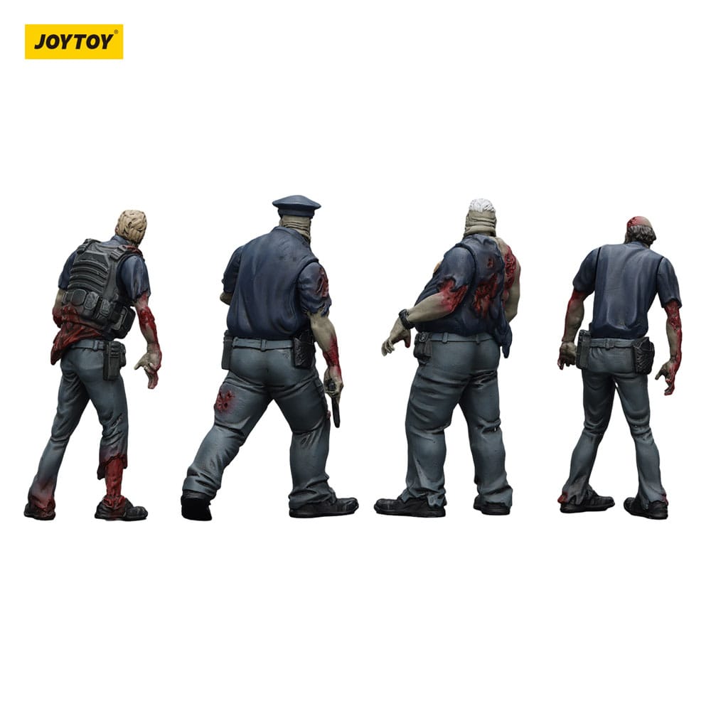 Zombie Dark Source Action Figures 4-Pack Police (Male) 8 cm - Joy Toy