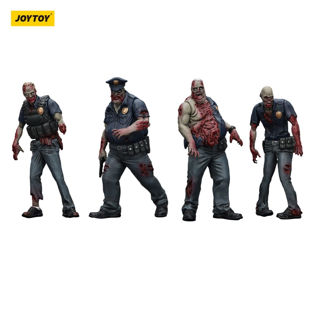 Zombie Dark Source Action Figures 4-Pack Police (Male) 8 cm - Joy Toy