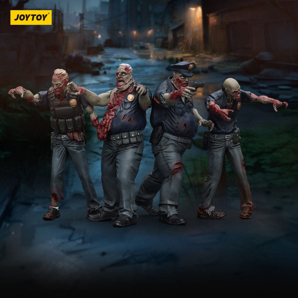 Zombie Dark Source Action Figures 4-Pack Police (Male) 8 cm - Joy Toy