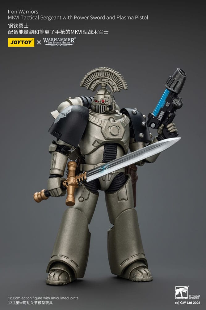 Warhammer The Horus Heresy Action Figure 1/18 Sergente Tattico Iron Warriors MKVI con Spada di Potere e Pistola al Plasma 12 cm Joy Toy