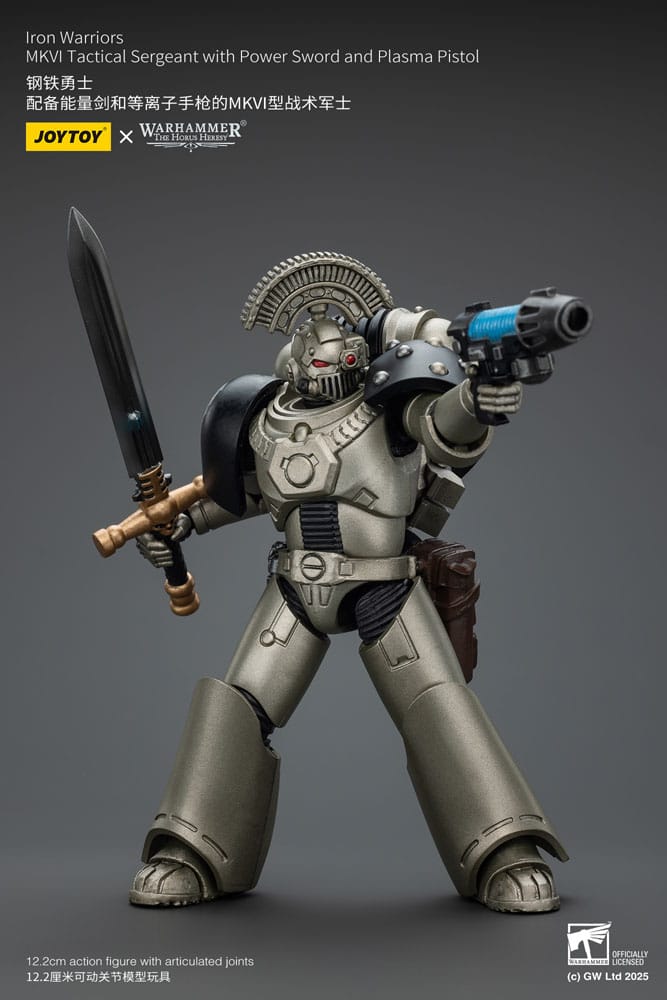 Warhammer The Horus Heresy Action Figure 1/18 Sergente Tattico Iron Warriors MKVI con Spada di Potere e Pistola al Plasma 12 cm Joy Toy