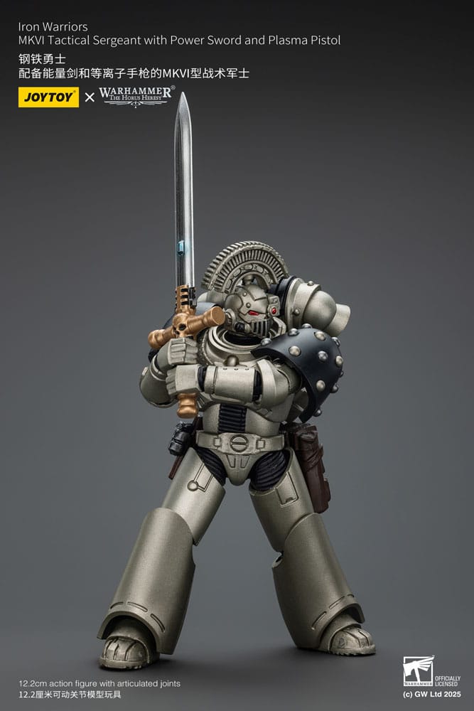 Warhammer The Horus Heresy Action Figure 1/18 Sergente Tattico Iron Warriors MKVI con Spada di Potere e Pistola al Plasma 12 cm Joy Toy
