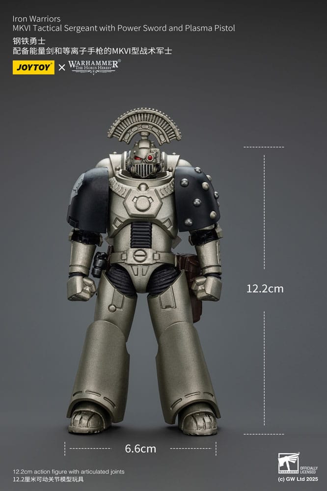 Warhammer The Horus Heresy Action Figure 1/18 Sergente Tattico Iron Warriors MKVI con Spada di Potere e Pistola al Plasma 12 cm Joy Toy
