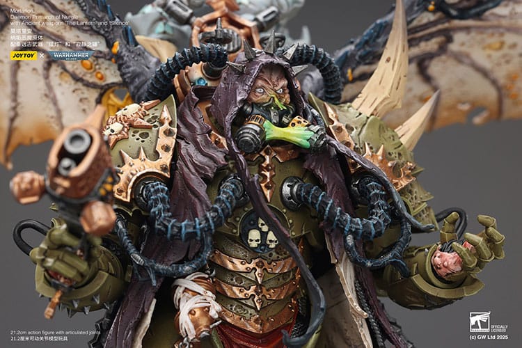 Warhammer 40k Action Figure 1/18 Mortarion Daemon Primarch of Nurgle con armi antiche The Lantern e Silence 21 cm Joy Toy
