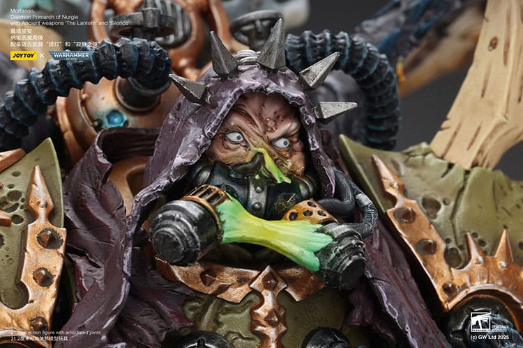 Warhammer 40k Action Figure 1/18 Mortarion Daemon Primarch of Nurgle con armi antiche The Lantern e Silence 21 cm Joy Toy
