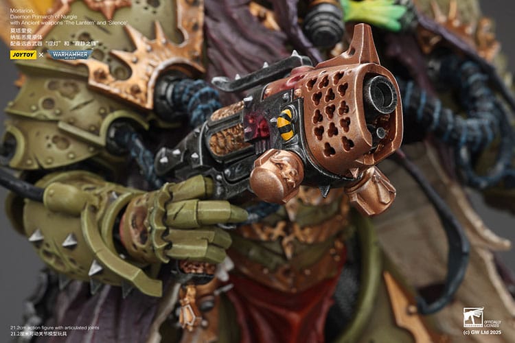 Warhammer 40k Action Figure 1/18 Mortarion Daemon Primarch of Nurgle con armi antiche The Lantern e Silence 21 cm Joy Toy