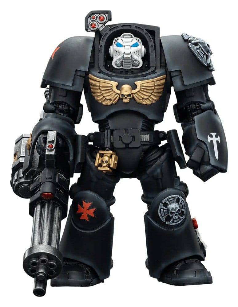 Warhammer 40,000 Action Figure Black Templars Terminator 3 con Power Fist e Assault Cannon 14 cm Joy Toy