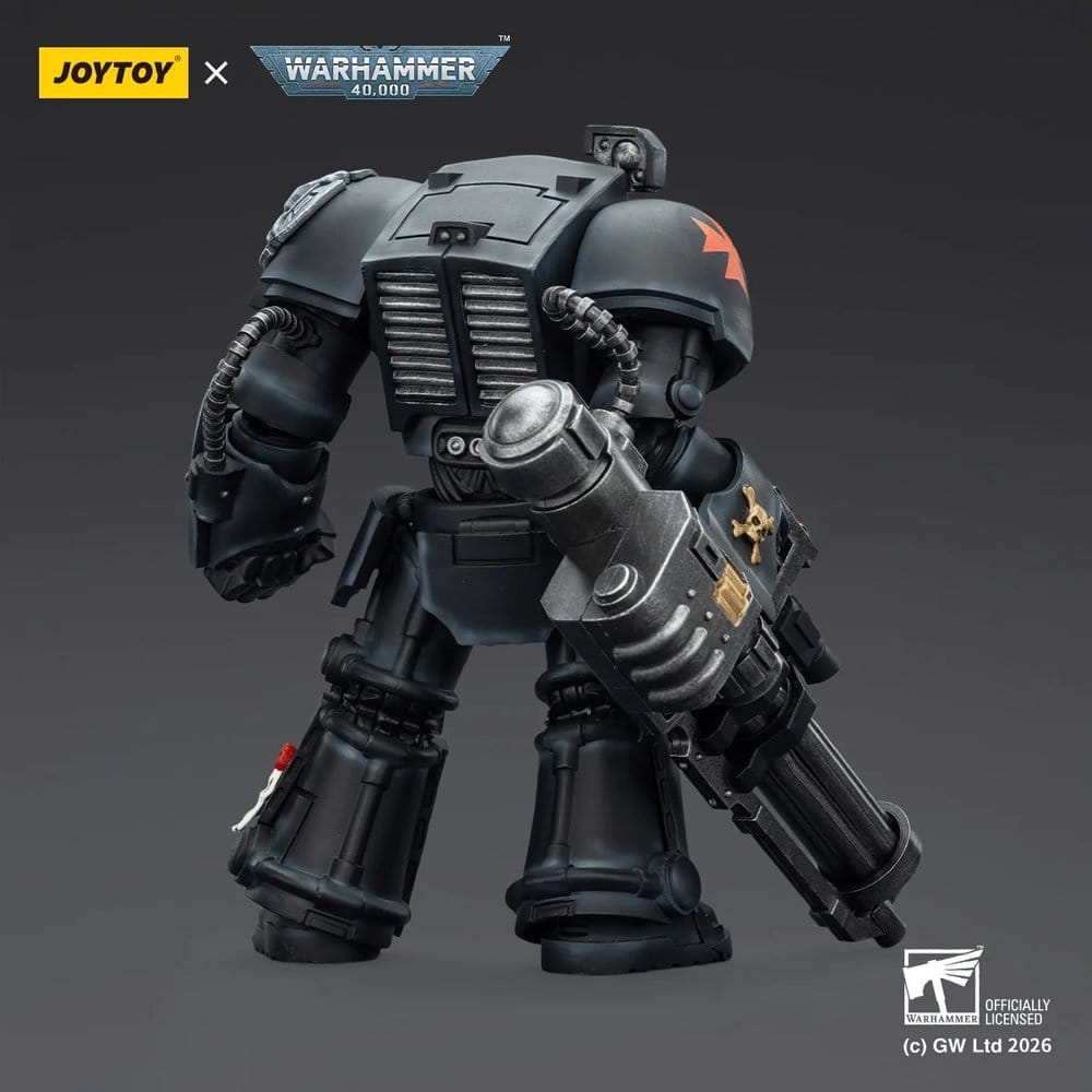 Warhammer 40,000 Action Figure Black Templars Terminator 3 con Power Fist e Assault Cannon 14 cm Joy Toy