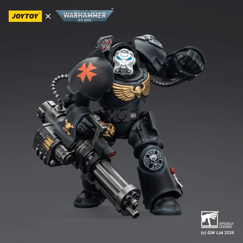 Warhammer 40,000 Action Figure Black Templars Terminator 3 con Power Fist e Assault Cannon 14 cm Joy Toy