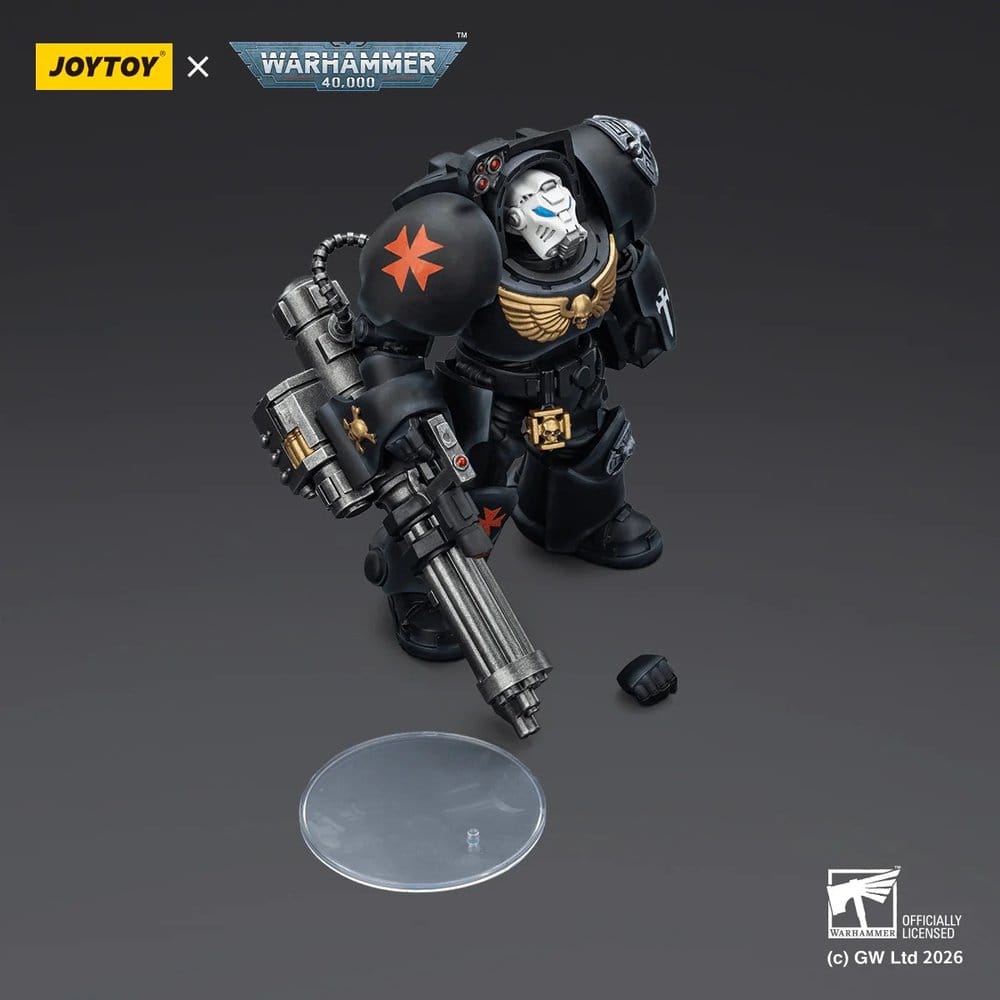 Warhammer 40,000 Action Figure Black Templars Terminator 3 con Power Fist e Assault Cannon 14 cm Joy Toy