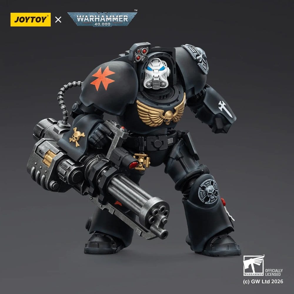 Warhammer 40,000 Action Figure Black Templars Terminator 3 con Power Fist e Assault Cannon 14 cm Joy Toy