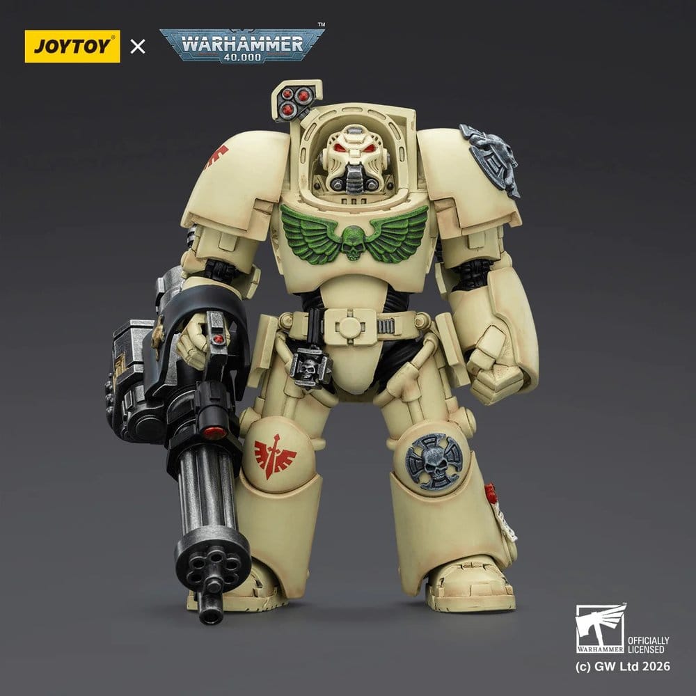 Warhammer 40.000 Action Figure Dark Angels Deathwing Terminator 3 con Power Fist e Assault Cannon 14 cm Joy Toy