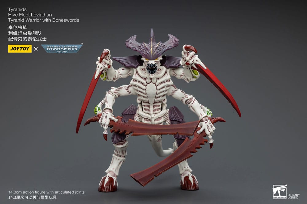 Warhammer 40.000 Action Figure 1/18 Tyranid Warrior con Boneswords, Hive Fleet Leviathan, 12 cm, Joy Toy
