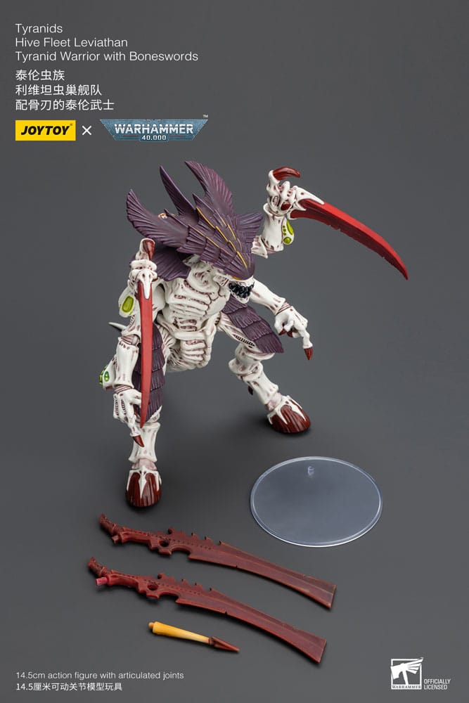 Warhammer 40.000 Action Figure 1/18 Tyranid Warrior con Boneswords, Hive Fleet Leviathan, 12 cm, Joy Toy