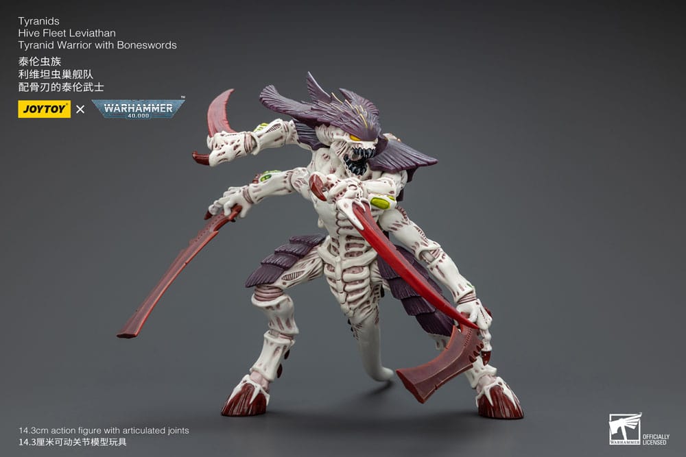 Warhammer 40.000 Action Figure 1/18 Tyranid Warrior con Boneswords, Hive Fleet Leviathan, 12 cm, Joy Toy
