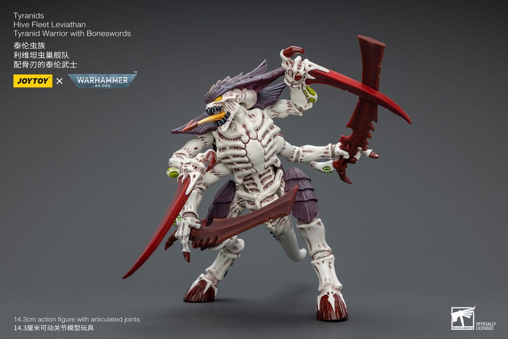 Warhammer 40.000 Action Figure 1/18 Tyranid Warrior con Boneswords, Hive Fleet Leviathan, 12 cm, Joy Toy