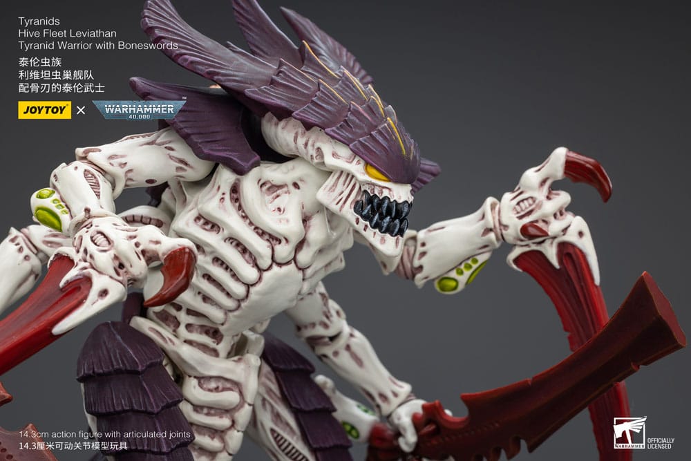 Warhammer 40.000 Action Figure 1/18 Tyranid Warrior con Boneswords, Hive Fleet Leviathan, 12 cm, Joy Toy
