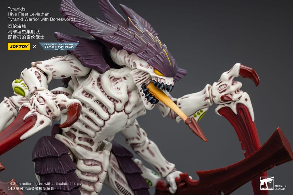 Warhammer 40.000 Action Figure 1/18 Tyranid Warrior con Boneswords, Hive Fleet Leviathan, 12 cm, Joy Toy