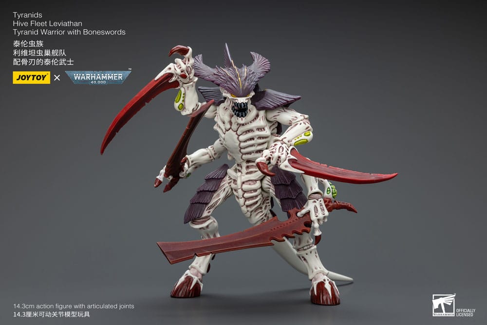 Warhammer 40.000 Action Figure 1/18 Tyranid Warrior con Boneswords, Hive Fleet Leviathan, 12 cm, Joy Toy