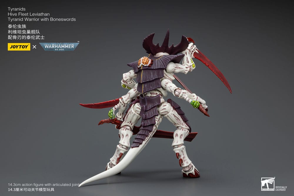 Warhammer 40.000 Action Figure 1/18 Tyranid Warrior con Boneswords, Hive Fleet Leviathan, 12 cm, Joy Toy