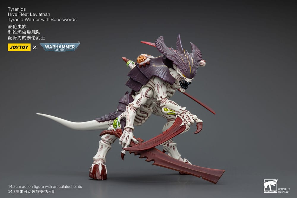 Warhammer 40.000 Action Figure 1/18 Tyranid Warrior con Boneswords, Hive Fleet Leviathan, 12 cm, Joy Toy