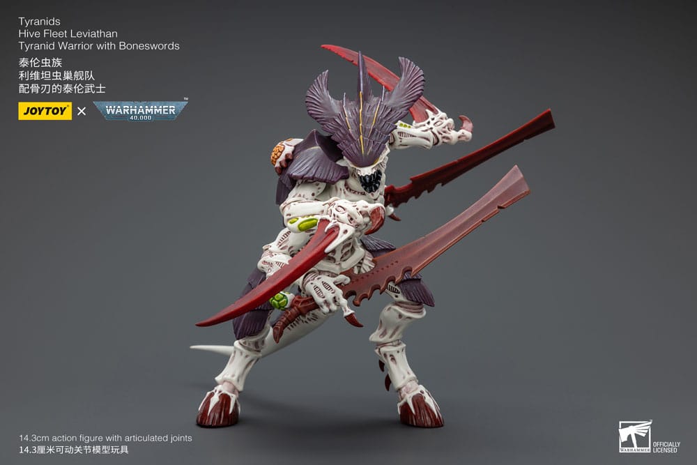 Warhammer 40.000 Action Figure 1/18 Tyranid Warrior con Boneswords, Hive Fleet Leviathan, 12 cm, Joy Toy