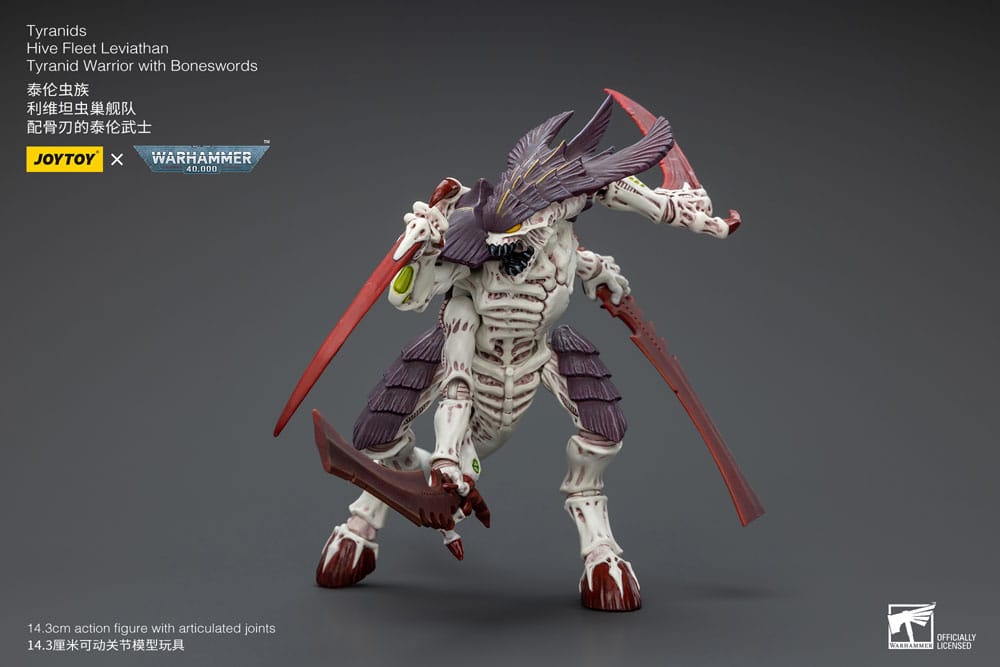 Warhammer 40.000 Action Figure 1/18 Tyranid Warrior con Boneswords, Hive Fleet Leviathan, 12 cm, Joy Toy