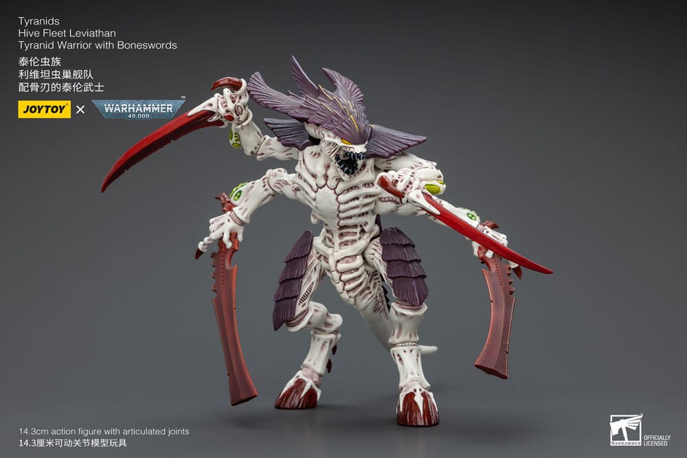 Warhammer 40.000 Action Figure 1/18 Tyranid Warrior con Boneswords, Hive Fleet Leviathan, 12 cm, Joy Toy