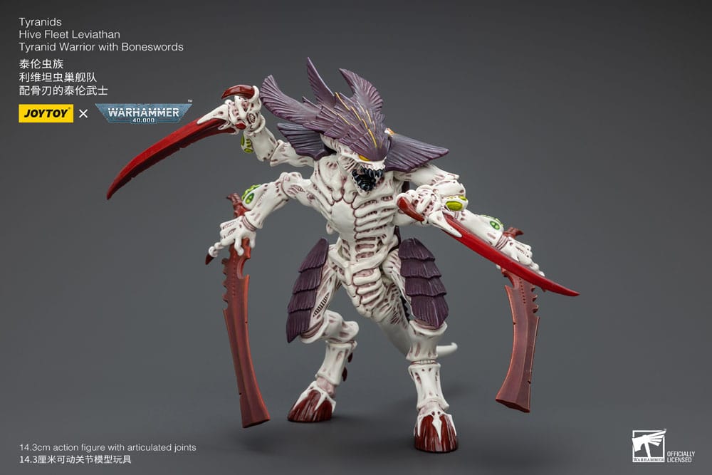 Warhammer 40.000 Action Figure 1/18 Tyranid Warrior con Boneswords, Hive Fleet Leviathan, 12 cm, Joy Toy