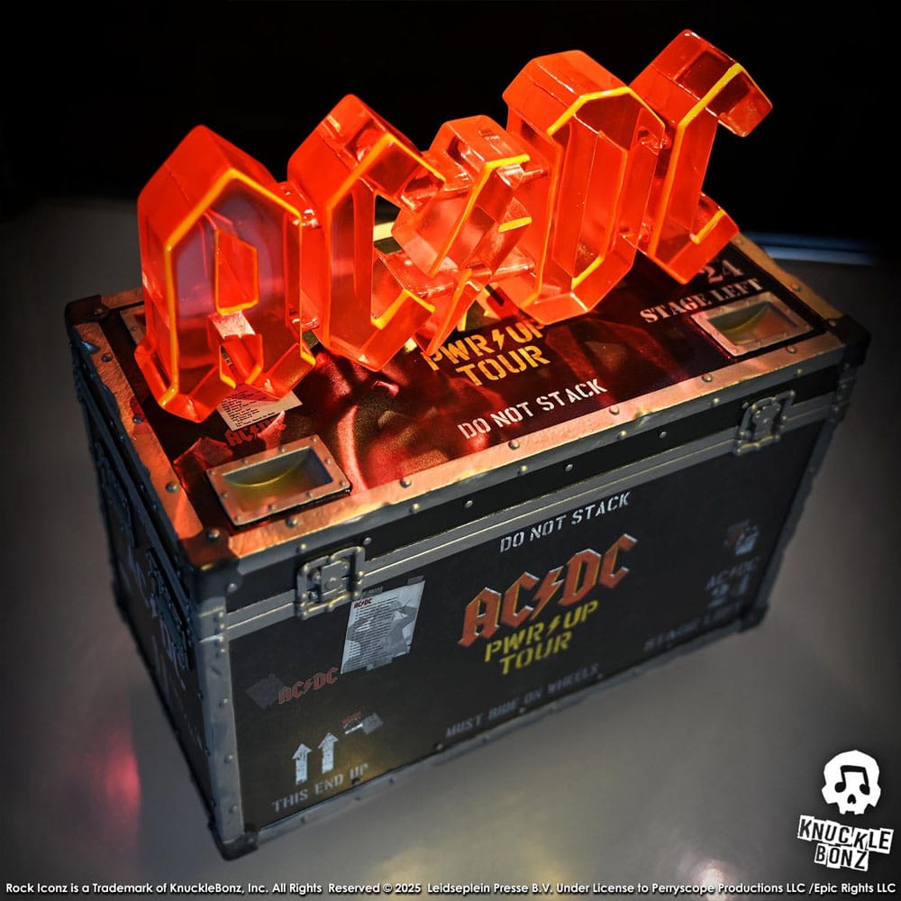 AC/DC Rock Ikonz On Tour Statua PWR UP Tour Road Case - Knucklebonz