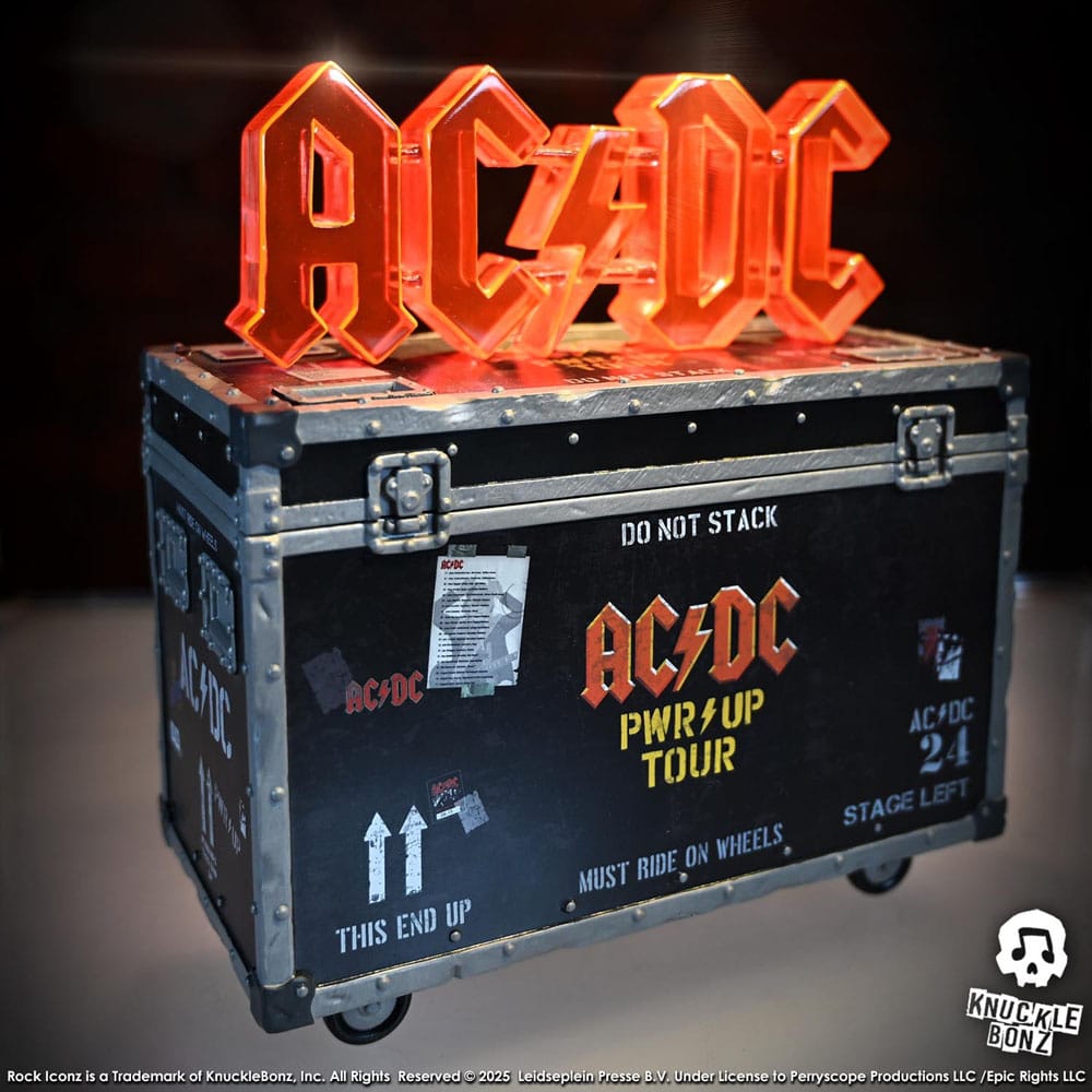 AC/DC Rock Ikonz On Tour Statua PWR UP Tour Road Case - Knucklebonz