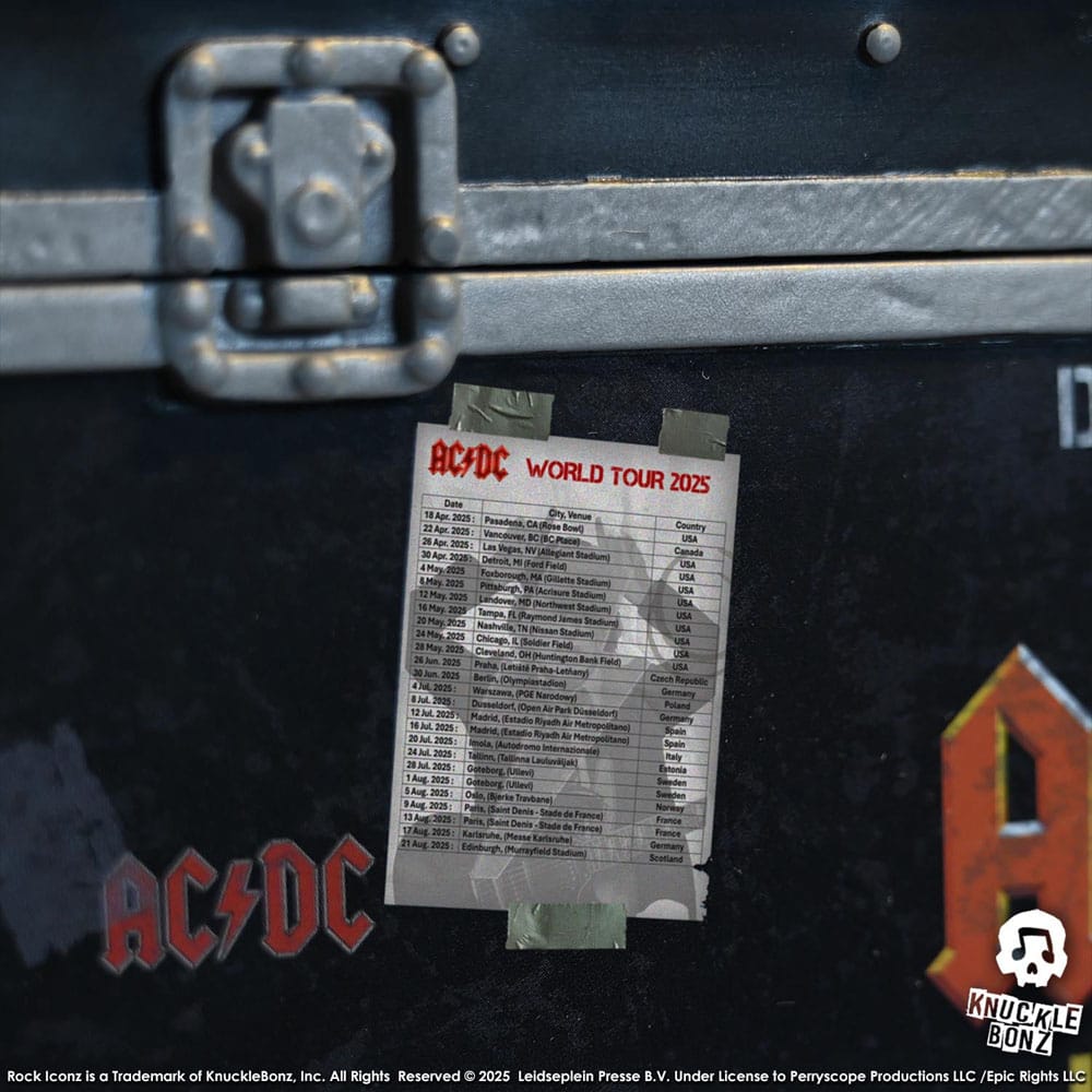 AC/DC Rock Ikonz On Tour Statua PWR UP Tour Road Case - Knucklebonz