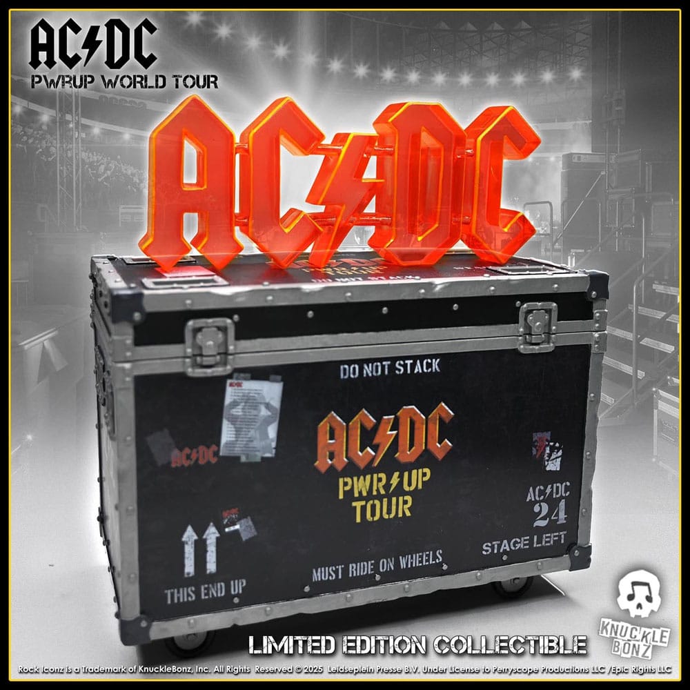 AC/DC Rock Ikonz On Tour Statua PWR UP Tour Road Case - Knucklebonz
