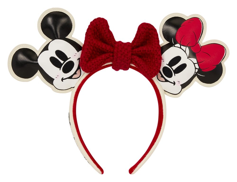 Cerchietto per capelli Mickey & Minnie con fiocco in maglia Loungefly Disney