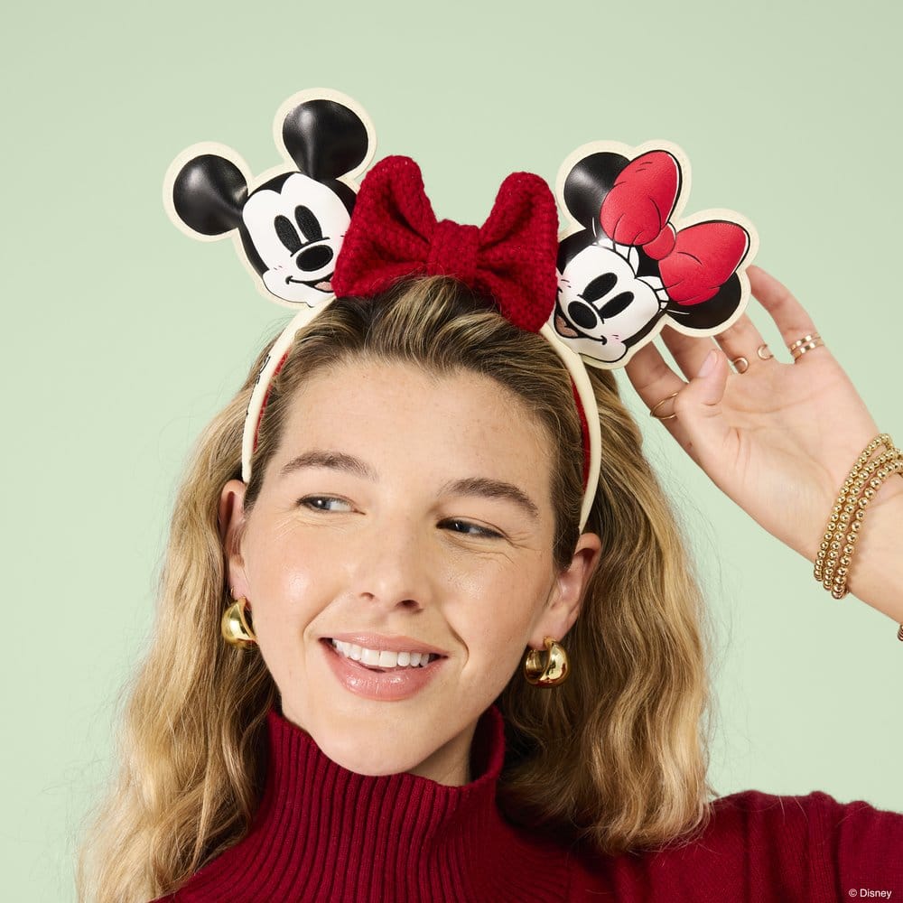 Cerchietto per capelli Mickey & Minnie con fiocco in maglia Loungefly Disney